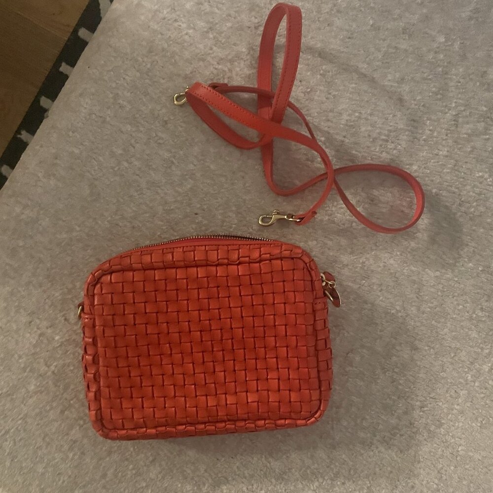 Clare V. Red/Coral Midi Sac crossbody RARE (comes with strap)